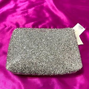 Topshop Glittering Silver Cosmetic Case